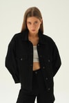 Siyah Oversize Kot Ceket 7084