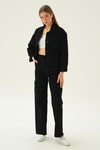 Siyah Oversize Kot Ceket 7084