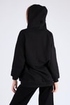 Siyah Oversize Uzun Fermuarlı Sweat 8124M
