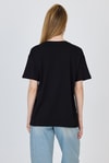 Siyah Oversize Zürafa Baskılı Tişört 2150-12M