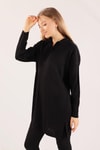 Siyah Polo Yaka Fitilli Kazak 23214