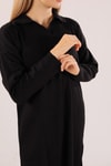 Siyah Polo Yaka Fitilli Kazak 23214