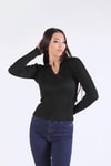 Siyah Polo Yaka Kazak 0033