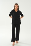 Siyah Polo Yaka Pantolon Takım 7743