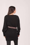 Siyah Ponponlu Triko Tunik 1105