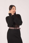 Siyah Ponponlu Triko Tunik 1105