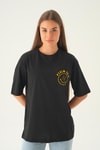 Siyah Psalm Baskı Oversize Tişört 1702