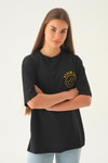 Siyah Psalm Baskı Oversize Tişört 1702