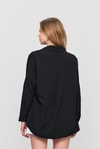 Siyah Relaxed Fit Rahat Kesim Basic Gömlek - 6621A