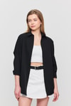 Siyah Relaxed Fit Rahat Kesim Basic Gömlek - 6621A