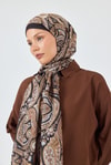 Siyah Retro Desenli Şal 4004