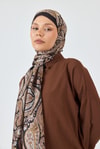 Siyah Retro Desenli Şal 4004