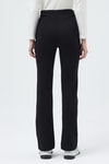 Siyah Straight/Düz Kesim Yüksek Bel Nervür Dikişli Örme Pantolon TCR-6873A