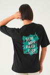 Siyah Summer Baskı Oversize Tişört 1710