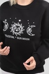 Siyah Sun Moon Baskı Sweat 9016M