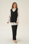 Siyah Taş Detay 3'lü Takım 4053A