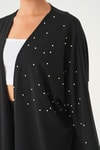Siyah Taş Detay Uzun Kimono 4107A