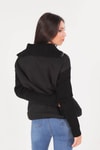 Siyah Triko Detay Sweat 1089