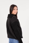 Siyah Triko Detay Sweat 1089
