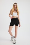 Şort Etek-Yırtmaç Detay Şort Etek 2014 Siyah -rulem
