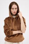 Taba Kadın Peluş Kanguru Cepli Kapüşonlu Sweatshirt 3061A