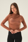 Taba Omuz Pileli Bluz 3568
