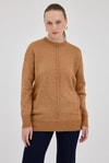 Taba Oversize Bisiklet Yaka Kadın Kazak 2345