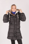 Taş Çift Renkli Oversize Mont 0021-1