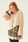 Taş Leopar Detay Bluz 25548