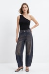 Tint Kahve Paça Pileli Baggy Jean 3092