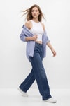 Tint Kahve Yüksek Bel Düz Paça Jean 5043