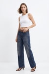 Tint Kahve Yüksek Bel Kemerli Jean 3069