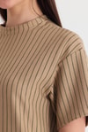 Vizon Çizgili Oversize Tişört 4447A