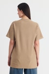 Vizon Çizgili Oversize Tişört 4447A