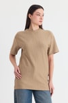 Vizon Çizgili Oversize Tişört 4447A