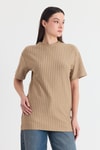 Vizon Çizgili Oversize Tişört 4447A