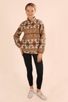 Vizon Fermuarlı Desenli Sweat 7321A
