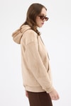 Vizon Kadın Peluş Kanguru Cepli Kapüşonlu Sweatshirt 3061A