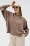 Vizon Oversize Bisiklet Yaka Kadın Sweat 8251A