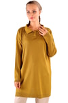 Yağ Yeşili Polo Yaka Tunik 5410