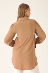 Yan Bağlama Detaylı Tunik - 6480A Vizon