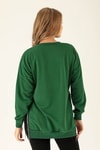Yan Yırtmaç Zincirli Bayan Sweat - 0011 Benetton Yeşili