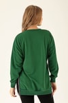Yan Yırtmaç Zincirli Bayan Sweat - 0011 Benetton Yeşili