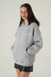 Yazı Nakışlı Kapüşonlu Sweat Gri 0308