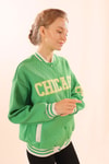 Yeşil Chicago Nakış Kolej Ceket 1028