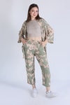 Yeşil Desenli Kimono Takım 6729