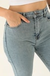 Yüksek Bel Mom Jean - 1121 Açık Mavi