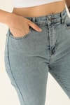 Yüksek Bel Mom Jean - 1121 Açık Mavi