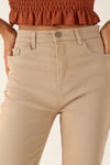 Yüksek Bel Mom Jean - 1121 Bej