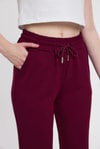 Yumuşak Dokulu Esnek Premium Kumaş Rahat Kalıp Eşofman Altı Bordo - 8242
